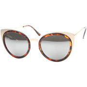 zeroUV Reinforced Two-Toned Mirrored Lens Cat Eye Sunglasses A106 Sunglasses White Smoke Black Gold / Silver Mirror,Black Gold / Gold Mirror,Blue Silver / Silver Mirror,Tortoise Gold / Silver Mirror,Clear Silver / Silver Mirror