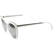 zeroUV Reinforced Two-Toned Mirrored Lens Cat Eye Sunglasses A106 Sunglasses White Smoke Black Gold / Silver Mirror,Black Gold / Gold Mirror,Blue Silver / Silver Mirror,Tortoise Gold / Silver Mirror,Clear Silver / Silver Mirror