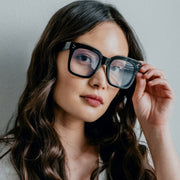 zeroUV Bold Oversize Square Horn Rimmed Flat Lens Clear Glasses D093 Sunglasses Black Black / Clear,Clear / Clear,Clear-Gray / Clear,Black Tortoise / Clear,Shiny Brown / Clear