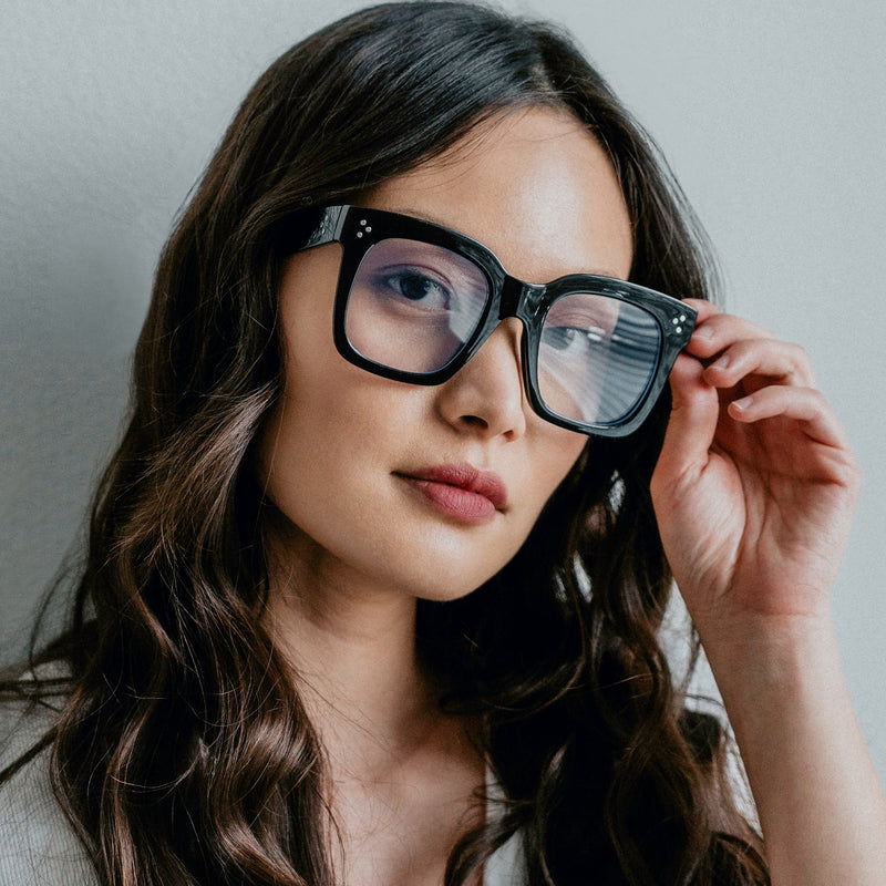zeroUV Bold Oversize Square Horn Rimmed Flat Lens Clear Glasses D093 Sunglasses Black Black / Clear,Clear / Clear,Clear-Gray / Clear,Black Tortoise / Clear,Shiny Brown / Clear