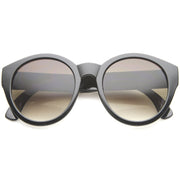 zeroUV Boho Native Print Bead Arm Accent Round Cat Eye Sunglasses A112 Sunglasses White Smoke Black-Yellow / Lavender,Black-Green / Lavender