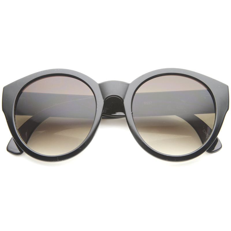 zeroUV Boho Native Print Bead Arm Accent Round Cat Eye Sunglasses A112 Sunglasses White Smoke Black-Yellow / Lavender,Black-Green / Lavender
