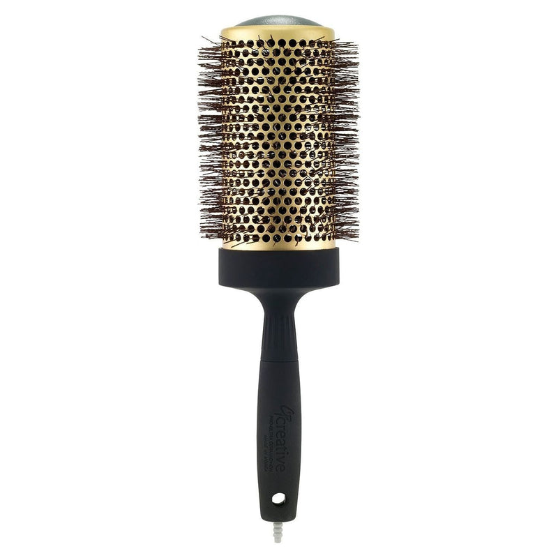 Creative Pro Hair Tools Gold Nano Ceramic Hair Brush with 6 Inch XL Barrel Hair Brush White Smoke 3.5" (CR134G-XL)