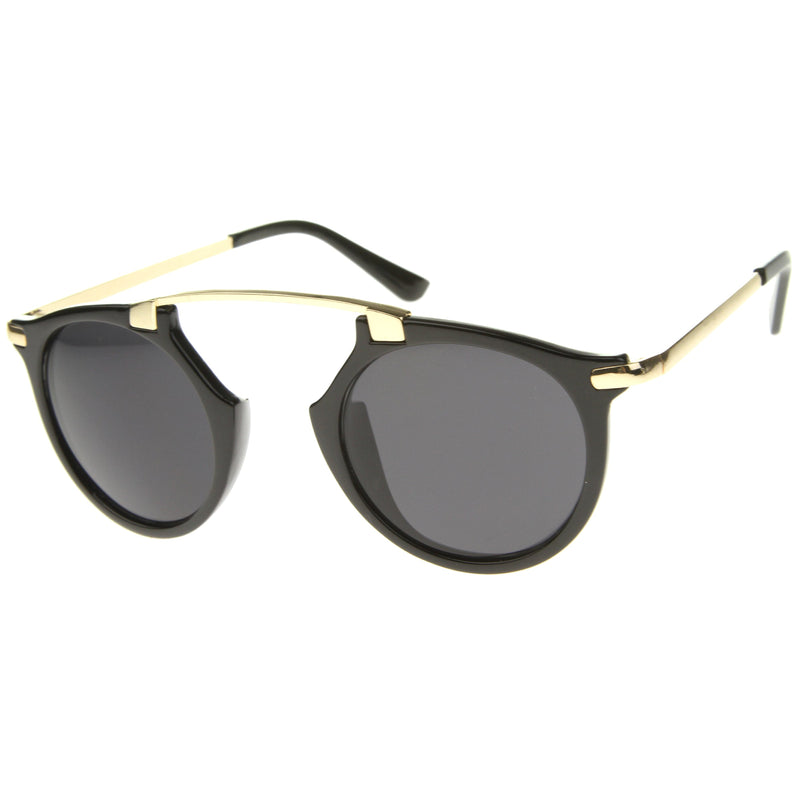 zeroUV Arched Marble Pattern P3 Mirrored Lens Round Sunglasses A218 Sunglasses White Smoke Purple Gold Purple Mirror,White Gold Blue Mirror,Creme Gold Brown Mirror,White Gold Silver Mirror,Pink Gold Orange Mirror,Black Gold Smoke,Black Gold Blue Mirror,Smoke Gold Yellow Mirror