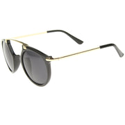zeroUV Arched Marble Pattern P3 Mirrored Lens Round Sunglasses A218 Sunglasses White Smoke Purple Gold Purple Mirror,White Gold Blue Mirror,Creme Gold Brown Mirror,White Gold Silver Mirror,Pink Gold Orange Mirror,Black Gold Smoke,Black Gold Blue Mirror,Smoke Gold Yellow Mirror