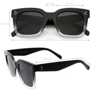 zeroUV Bold Oversize Square Horned Rim Flat Lens Sunglasses A252 Sunglasses White Smoke Black Clear Smoke,Tortoise Blue Lavender,Shiny Black Smoke,Black Tortoise Lavender,Yellow Tortoise Amber,Off-White Smoke,Tortoise Brown (Polarized),Solid Nude Amber,Coral Smoke,Clear Brown Smoke,Black / Silver Mirror (Polarized),Black Tortoise / Lavender,
