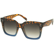 zeroUV Bold Oversize Flat Mirror Lens Square Frame Horn Rimmed Sunglasses 50mm - A100 Sunglasses White Smoke Black / Smoke,Black-Clear / Smoke,Tortoise-Blue / Lavender,Shiny Black Silver Mirror,Shiny Black Blue Mirror,Tortoise Blue Purple Mirror,Shiny Black Yellow Mirror,Tortoise Pink Yellow Mirror,Matte Black Gold Mirror,Black-Brown / Lavender,Matte Black / Smo
