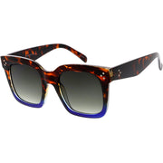 zeroUV Bold Oversize Square Horned Rim Flat Lens Sunglasses A252 Sunglasses White Smoke Black Clear Smoke,Tortoise Blue Lavender,Shiny Black Smoke,Black Tortoise Lavender,Yellow Tortoise Amber,Off-White Smoke,Tortoise Brown (Polarized),Solid Nude Amber,Coral Smoke,Clear Brown Smoke,Black / Silver Mirror (Polarized),Black Tortoise / Lavender,