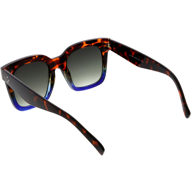 zeroUV Bold Oversize Square Horned Rim Flat Lens Sunglasses A252 Sunglasses White Smoke Black Clear Smoke,Tortoise Blue Lavender,Shiny Black Smoke,Black Tortoise Lavender,Yellow Tortoise Amber,Off-White Smoke,Tortoise Brown (Polarized),Solid Nude Amber,Coral Smoke,Clear Brown Smoke,Black / Silver Mirror (Polarized),Black Tortoise / Lavender,