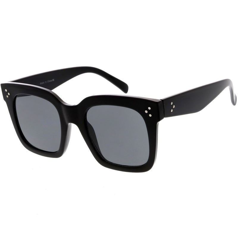 zeroUV Bold Oversize Square Horned Rim Flat Lens Sunglasses A252 Sunglasses White Smoke Black Clear Smoke,Tortoise Blue Lavender,Shiny Black Smoke,Black Tortoise Lavender,Yellow Tortoise Amber,Off-White Smoke,Tortoise Brown (Polarized),Solid Nude Amber,Coral Smoke,Clear Brown Smoke,Black / Silver Mirror (Polarized),Black Tortoise / Lavender,