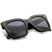 zeroUV Bold Oversize Flat Mirror Lens Square Frame Horn Rimmed Sunglasses 50mm - A100 Sunglasses White Smoke Black / Smoke,Black-Clear / Smoke,Tortoise-Blue / Lavender,Shiny Black Silver Mirror,Shiny Black Blue Mirror,Tortoise Blue Purple Mirror,Shiny Black Yellow Mirror,Tortoise Pink Yellow Mirror,Matte Black Gold Mirror,Black-Brown / Lavender,Matte Black / Smo