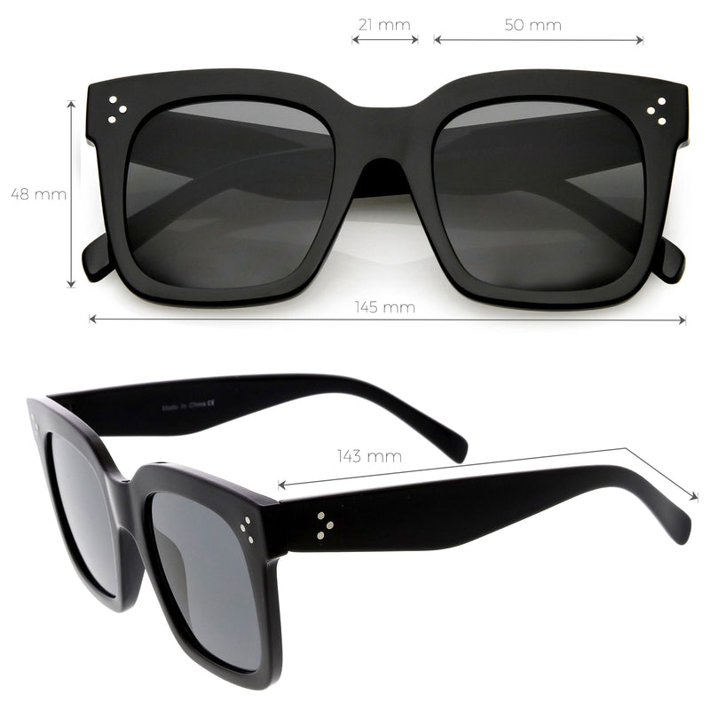 zeroUV Bold Oversize Square Horned Rim Flat Lens Sunglasses A252 Sunglasses White Smoke Black Clear Smoke,Tortoise Blue Lavender,Shiny Black Smoke,Black Tortoise Lavender,Yellow Tortoise Amber,Off-White Smoke,Tortoise Brown (Polarized),Solid Nude Amber,Coral Smoke,Clear Brown Smoke,Black / Silver Mirror (Polarized),Black Tortoise / Lavender,