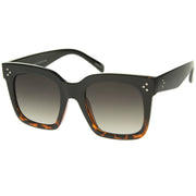 zeroUV Bold Oversize Flat Mirror Lens Square Frame Horn Rimmed Sunglasses 50mm - A100 Sunglasses White Smoke Black / Smoke,Black-Clear / Smoke,Tortoise-Blue / Lavender,Shiny Black Silver Mirror,Shiny Black Blue Mirror,Tortoise Blue Purple Mirror,Shiny Black Yellow Mirror,Tortoise Pink Yellow Mirror,Matte Black Gold Mirror,Black-Brown / Lavender,Matte Black / Smo
