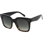 zeroUV Bold Oversize Square Horned Rim Flat Lens Sunglasses A252 Sunglasses White Smoke Black Clear Smoke,Tortoise Blue Lavender,Shiny Black Smoke,Black Tortoise Lavender,Yellow Tortoise Amber,Off-White Smoke,Tortoise Brown (Polarized),Solid Nude Amber,Coral Smoke,Clear Brown Smoke,Black / Silver Mirror (Polarized),Black Tortoise / Lavender,