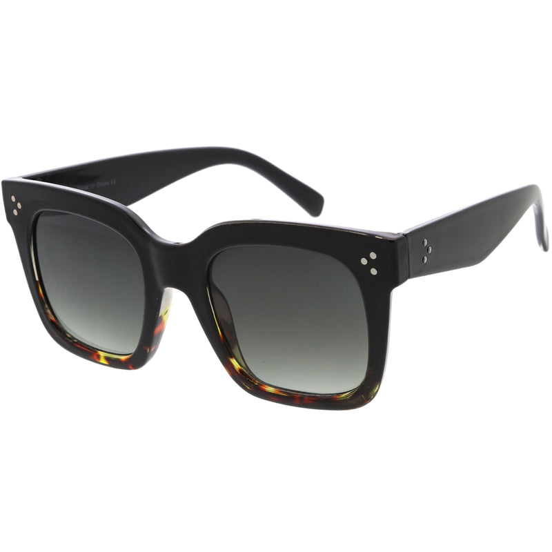 zeroUV Bold Oversize Square Horned Rim Flat Lens Sunglasses A252 Sunglasses White Smoke Black Clear Smoke,Tortoise Blue Lavender,Shiny Black Smoke,Black Tortoise Lavender,Yellow Tortoise Amber,Off-White Smoke,Tortoise Brown (Polarized),Solid Nude Amber,Coral Smoke,Clear Brown Smoke,Black / Silver Mirror (Polarized),Black Tortoise / Lavender,