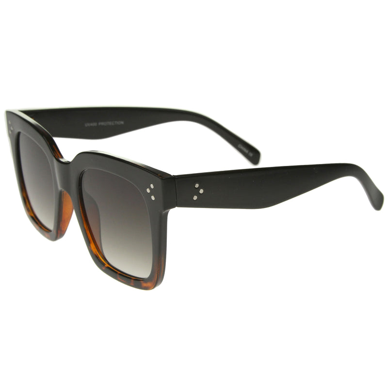 zeroUV Bold Oversize Flat Mirror Lens Square Frame Horn Rimmed Sunglasses 50mm - A100 Sunglasses White Smoke Black / Smoke,Black-Clear / Smoke,Tortoise-Blue / Lavender,Shiny Black Silver Mirror,Shiny Black Blue Mirror,Tortoise Blue Purple Mirror,Shiny Black Yellow Mirror,Tortoise Pink Yellow Mirror,Matte Black Gold Mirror,Black-Brown / Lavender,Matte Black / Smo