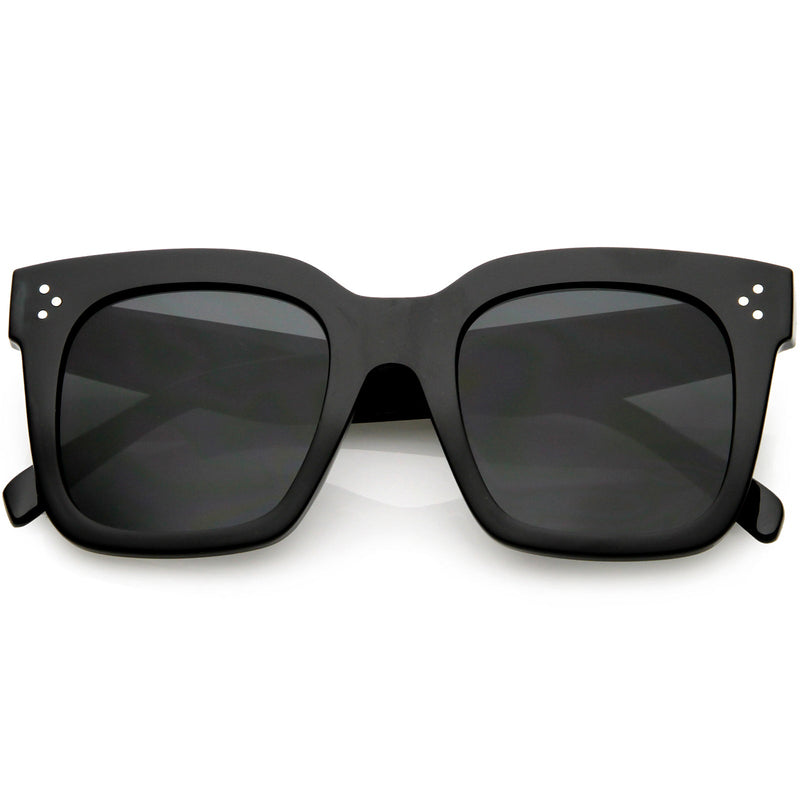 zeroUV Bold Oversize Flat Mirror Lens Square Frame Horn Rimmed Sunglasses 50mm - A100 Sunglasses Dark Slate Gray Black / Smoke,Black-Clear / Smoke,Tortoise-Blue / Lavender,Shiny Black Silver Mirror,Shiny Black Blue Mirror,Tortoise Blue Purple Mirror,Shiny Black Yellow Mirror,Tortoise Pink Yellow Mirror,Matte Black Gold Mirror,Black-Brown / Lavender,Matte Black / Smo