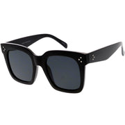 zeroUV Bold Oversize Flat Mirror Lens Square Frame Horn Rimmed Sunglasses 50mm - A100 Sunglasses White Smoke Black / Smoke,Black-Clear / Smoke,Tortoise-Blue / Lavender,Shiny Black Silver Mirror,Shiny Black Blue Mirror,Tortoise Blue Purple Mirror,Shiny Black Yellow Mirror,Tortoise Pink Yellow Mirror,Matte Black Gold Mirror,Black-Brown / Lavender,Matte Black / Smo