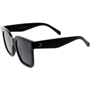 zeroUV Bold Oversize Flat Mirror Lens Square Frame Horn Rimmed Sunglasses 50mm - A100 Sunglasses White Smoke Black / Smoke,Black-Clear / Smoke,Tortoise-Blue / Lavender,Shiny Black Silver Mirror,Shiny Black Blue Mirror,Tortoise Blue Purple Mirror,Shiny Black Yellow Mirror,Tortoise Pink Yellow Mirror,Matte Black Gold Mirror,Black-Brown / Lavender,Matte Black / Smo