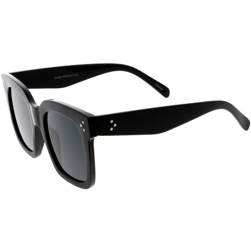zeroUV Bold Oversize Flat Mirror Lens Square Frame Horn Rimmed Sunglasses 50mm - A100 Sunglasses White Smoke Black / Smoke,Black-Clear / Smoke,Tortoise-Blue / Lavender,Shiny Black Silver Mirror,Shiny Black Blue Mirror,Tortoise Blue Purple Mirror,Shiny Black Yellow Mirror,Tortoise Pink Yellow Mirror,Matte Black Gold Mirror,Black-Brown / Lavender,Matte Black / Smo