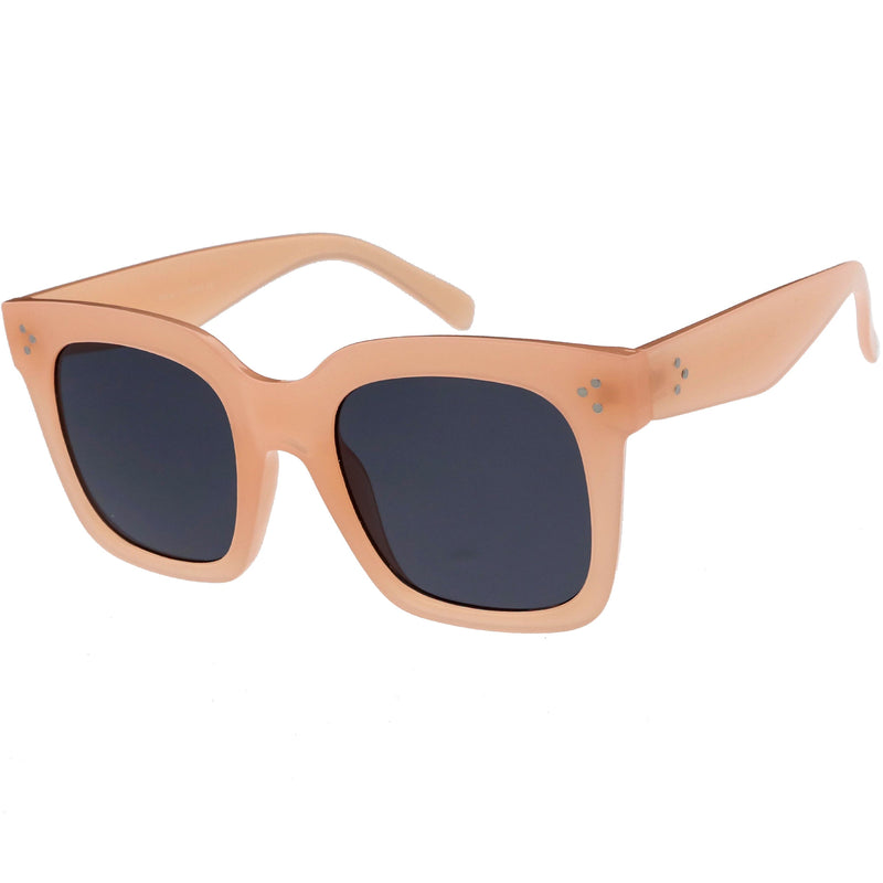 zeroUV Bold Oversize Square Horned Rim Flat Lens Sunglasses A252 Sunglasses White Smoke Black Clear Smoke,Tortoise Blue Lavender,Shiny Black Smoke,Black Tortoise Lavender,Yellow Tortoise Amber,Off-White Smoke,Tortoise Brown (Polarized),Solid Nude Amber,Coral Smoke,Clear Brown Smoke,Black / Silver Mirror (Polarized),Black Tortoise / Lavender,