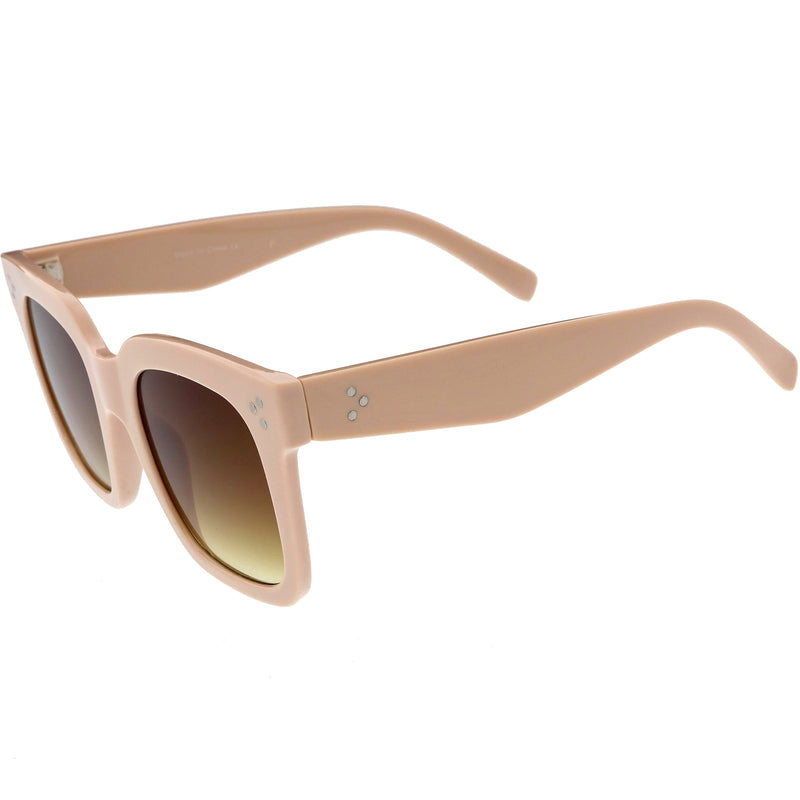 zeroUV Bold Oversize Square Horned Rim Flat Lens Sunglasses A252 Sunglasses White Smoke Black Clear Smoke,Tortoise Blue Lavender,Shiny Black Smoke,Black Tortoise Lavender,Yellow Tortoise Amber,Off-White Smoke,Tortoise Brown (Polarized),Solid Nude Amber,Coral Smoke,Clear Brown Smoke,Black / Silver Mirror (Polarized),Black Tortoise / Lavender,