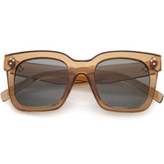 zeroUV Bold Oversize Square Horned Rim Flat Lens Sunglasses A252 Sunglasses White Smoke Black Clear Smoke,Tortoise Blue Lavender,Shiny Black Smoke,Black Tortoise Lavender,Yellow Tortoise Amber,Off-White Smoke,Tortoise Brown (Polarized),Solid Nude Amber,Coral Smoke,Clear Brown Smoke,Black / Silver Mirror (Polarized),Black Tortoise / Lavender,