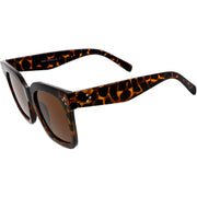 zeroUV Bold Oversize Square Horned Rim Flat Lens Sunglasses A252 Sunglasses White Smoke Black Clear Smoke,Tortoise Blue Lavender,Shiny Black Smoke,Black Tortoise Lavender,Yellow Tortoise Amber,Off-White Smoke,Tortoise Brown (Polarized),Solid Nude Amber,Coral Smoke,Clear Brown Smoke,Black / Silver Mirror (Polarized),Black Tortoise / Lavender,