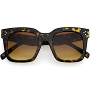 zeroUV Bold Oversize Square Horned Rim Flat Lens Sunglasses A252 Sunglasses White Smoke Yellow Tortoise Amber