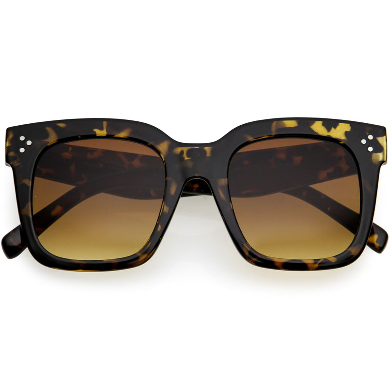 zeroUV Bold Oversize Square Horned Rim Flat Lens Sunglasses A252 Sunglasses White Smoke Yellow Tortoise Amber