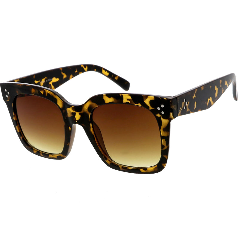 zeroUV Bold Oversize Square Horned Rim Flat Lens Sunglasses A252 Sunglasses White Smoke Black Clear Smoke,Tortoise Blue Lavender,Shiny Black Smoke,Black Tortoise Lavender,Yellow Tortoise Amber,Off-White Smoke,Tortoise Brown (Polarized),Solid Nude Amber,Coral Smoke,Clear Brown Smoke,Black / Silver Mirror (Polarized),Black Tortoise / Lavender,