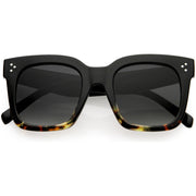 zeroUV Bold Oversize Square Horned Rim Flat Lens Sunglasses A252 Sunglasses Dark Slate Gray Black Tortoise / Lavender