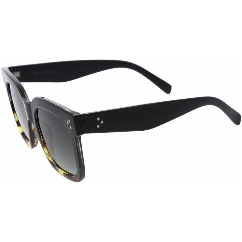 zeroUV Bold Oversize Square Horned Rim Flat Lens Sunglasses A252 Sunglasses White Smoke Black Clear Smoke,Tortoise Blue Lavender,Shiny Black Smoke,Black Tortoise Lavender,Yellow Tortoise Amber,Off-White Smoke,Tortoise Brown (Polarized),Solid Nude Amber,Coral Smoke,Clear Brown Smoke,Black / Silver Mirror (Polarized),Black Tortoise / Lavender,