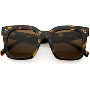 zeroUV Bold Oversize Square Horned Rim Flat Lens Sunglasses A252 Sunglasses White Smoke Tortoise / Brown