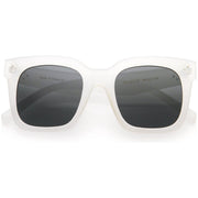 zeroUV Bold Oversize Square Horned Rim Flat Lens Sunglasses A252 Sunglasses White Smoke Frost / Smoke