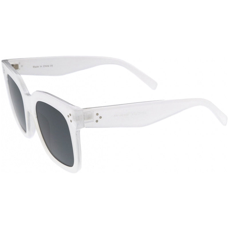 zeroUV Bold Oversize Square Horned Rim Flat Lens Sunglasses A252 Sunglasses White Smoke Black Clear Smoke,Tortoise Blue Lavender,Shiny Black Smoke,Black Tortoise Lavender,Yellow Tortoise Amber,Off-White Smoke,Tortoise Brown (Polarized),Solid Nude Amber,Coral Smoke,Clear Brown Smoke,Black / Silver Mirror (Polarized),Black Tortoise / Lavender,