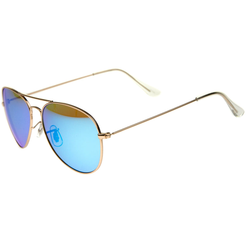 zeroUV Premium Nickel Plated Frame Multi-Coated Mirror Lens Aviator Sunglasses A284 Sunglasses White Smoke Gold / Blue Mirror,Gold / Red Mirror,Gold / Green Mirror,Gold / Yellow Mirror