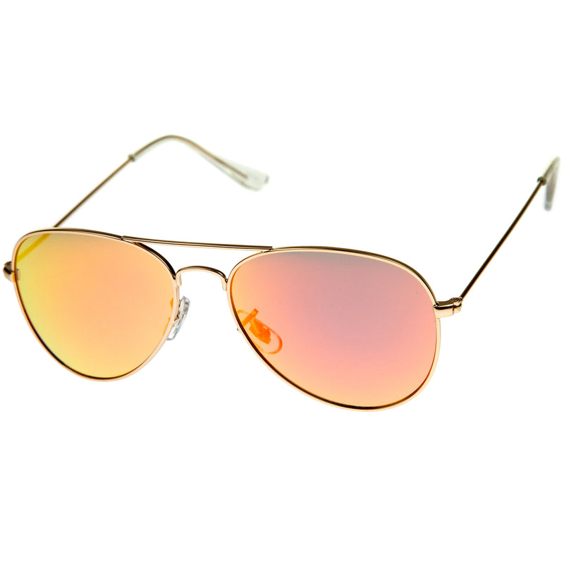 zeroUV Premium Nickel Plated Frame Multi-Coated Mirror Lens Aviator Sunglasses A284 Sunglasses White Smoke Gold / Blue Mirror,Gold / Red Mirror,Gold / Green Mirror,Gold / Yellow Mirror