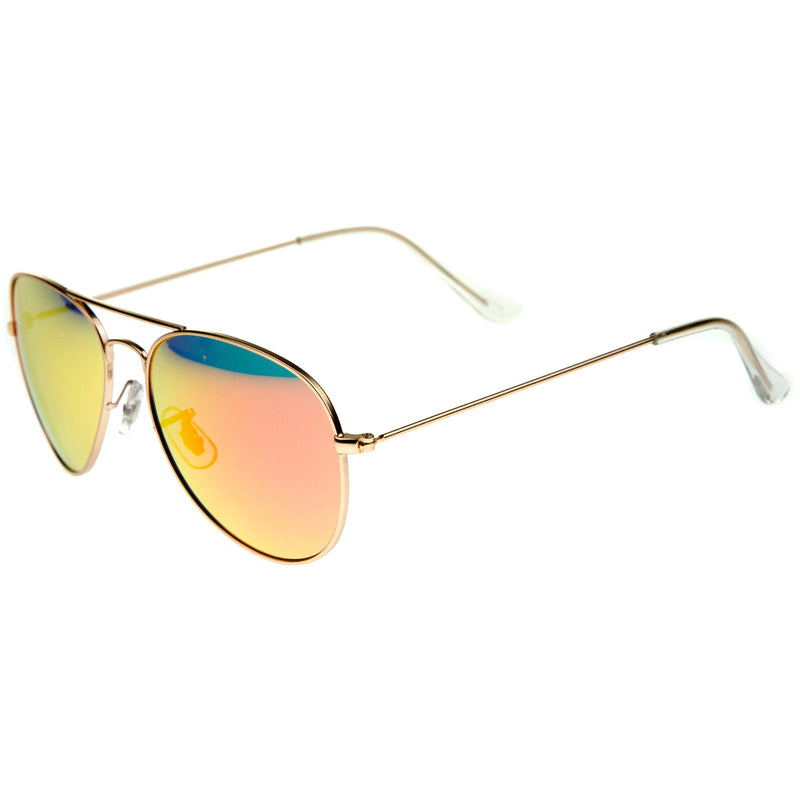 zeroUV Premium Nickel Plated Frame Multi-Coated Mirror Lens Aviator Sunglasses A284 Sunglasses White Smoke Gold / Blue Mirror,Gold / Red Mirror,Gold / Green Mirror,Gold / Yellow Mirror