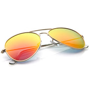 zeroUV Premium Nickel Plated Frame Multi-Coated Mirror Lens Aviator Sunglasses A284 Sunglasses White Smoke Gold / Blue Mirror,Gold / Red Mirror,Gold / Green Mirror,Gold / Yellow Mirror