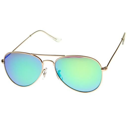 zeroUV Premium Nickel Plated Frame Multi-Coated Mirror Lens Aviator Sunglasses A284 Sunglasses White Smoke Gold / Blue Mirror,Gold / Red Mirror,Gold / Green Mirror,Gold / Yellow Mirror