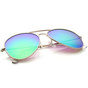 zeroUV Premium Nickel Plated Frame Multi-Coated Mirror Lens Aviator Sunglasses A284 Sunglasses White Smoke Gold / Blue Mirror,Gold / Red Mirror,Gold / Green Mirror,Gold / Yellow Mirror