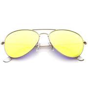 zeroUV Premium Nickel Plated Frame Multi-Coated Mirror Lens Aviator Sunglasses A284 Sunglasses White Smoke Gold / Yellow Mirror