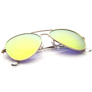 zeroUV Premium Nickel Plated Frame Multi-Coated Mirror Lens Aviator Sunglasses A284 Sunglasses White Smoke Gold / Blue Mirror,Gold / Red Mirror,Gold / Green Mirror,Gold / Yellow Mirror