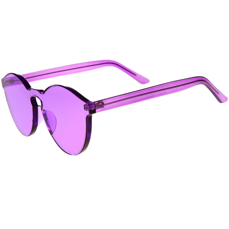 zeroUV Rimless Monoblock Cut PC Color Lens Rimless Sunglasses A368 Sunglasses White Smoke Yellow,Purple,Green,Pink,Red,Clear,Smoke