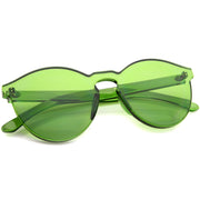zeroUV Rimless Monoblock Cut PC Color Lens Rimless Sunglasses A368 Sunglasses White Smoke Yellow,Purple,Green,Pink,Red,Clear,Smoke