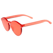 zeroUV Rimless Monoblock Cut PC Color Lens Rimless Sunglasses A368 Sunglasses White Smoke Yellow,Purple,Green,Pink,Red,Clear,Smoke