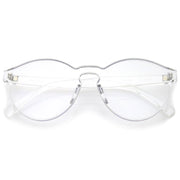 zeroUV Rimless Monoblock Cut PC Color Lens Rimless Sunglasses A368 Sunglasses White Smoke Clear
