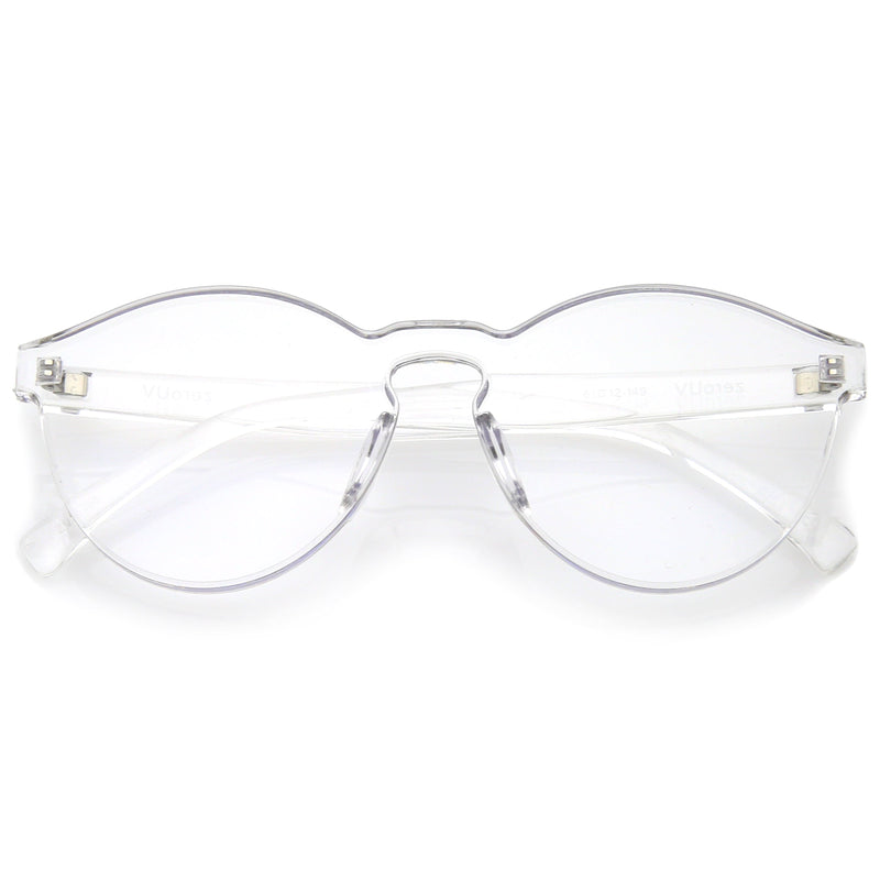 zeroUV Rimless Monoblock Cut PC Color Lens Rimless Sunglasses A368 Sunglasses White Smoke Clear