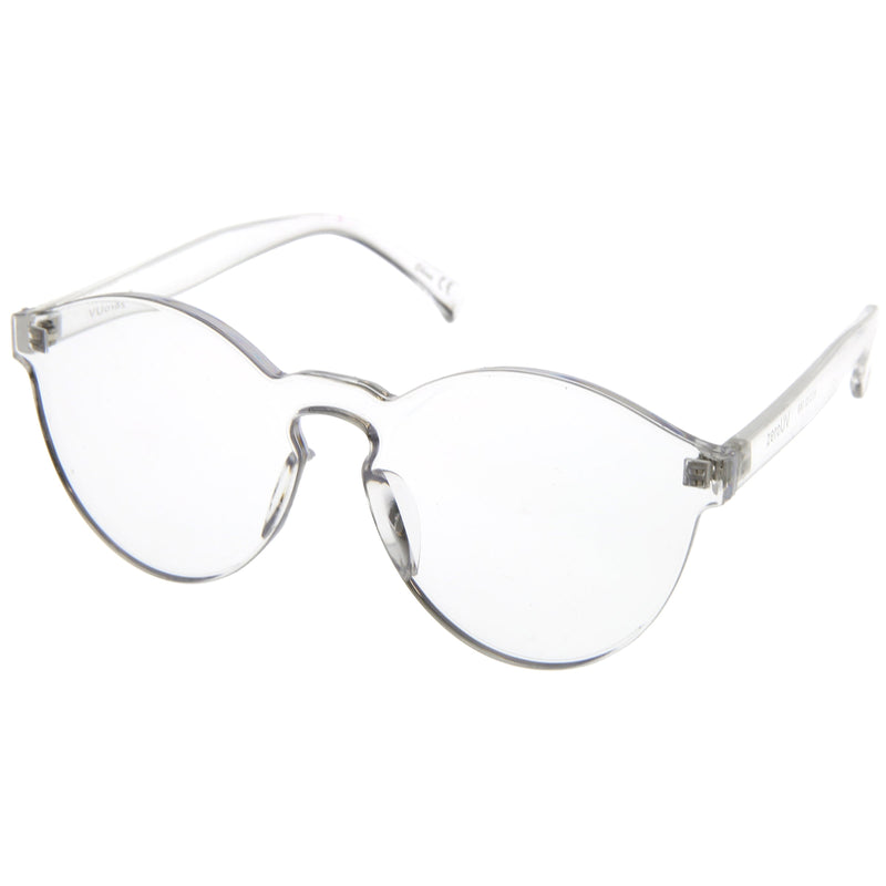 zeroUV Rimless Monoblock Cut PC Color Lens Rimless Sunglasses A368 Sunglasses White Smoke Yellow,Purple,Green,Pink,Red,Clear,Smoke